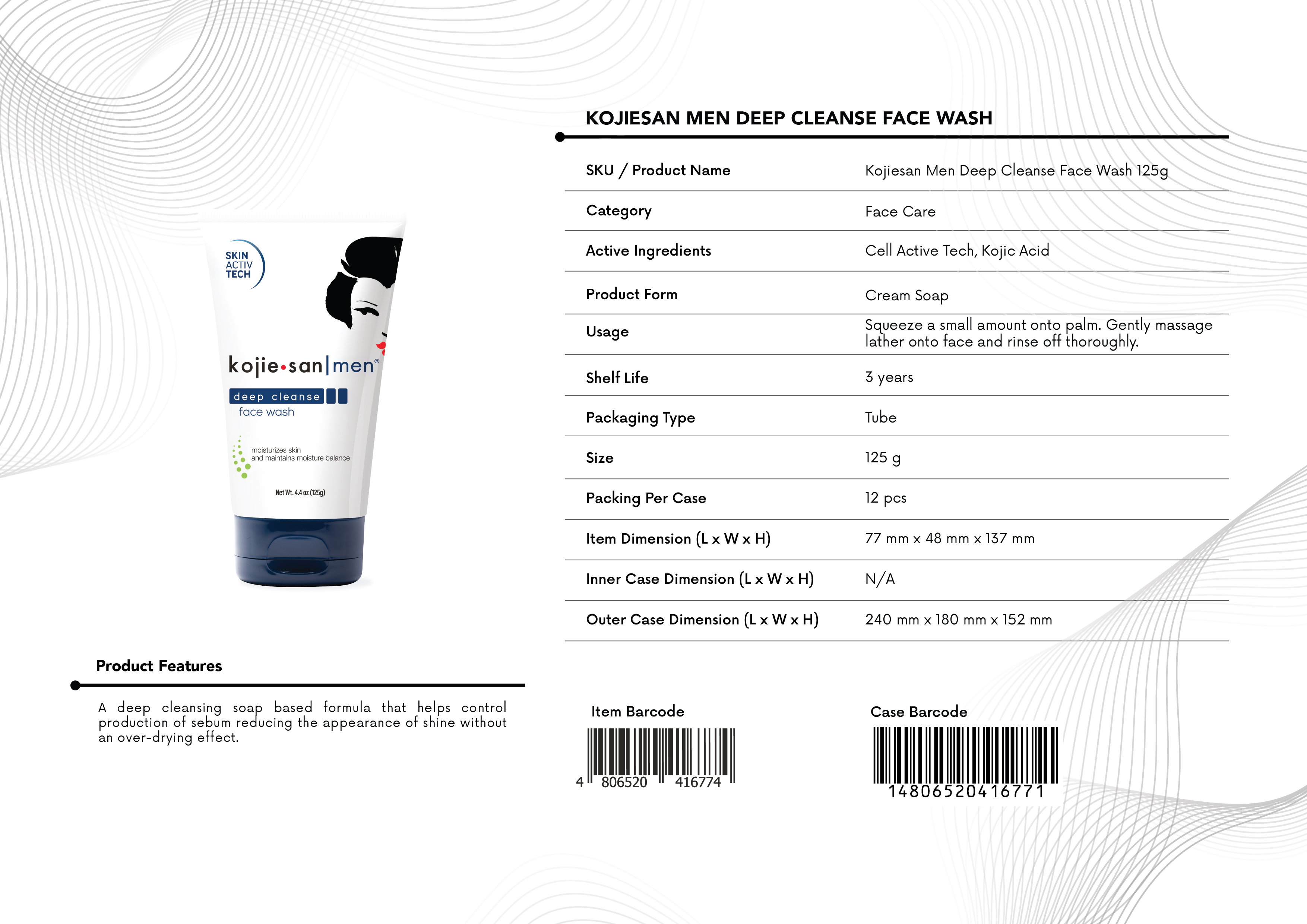 KM DEEP CLEANSE FACE WASH 125g
