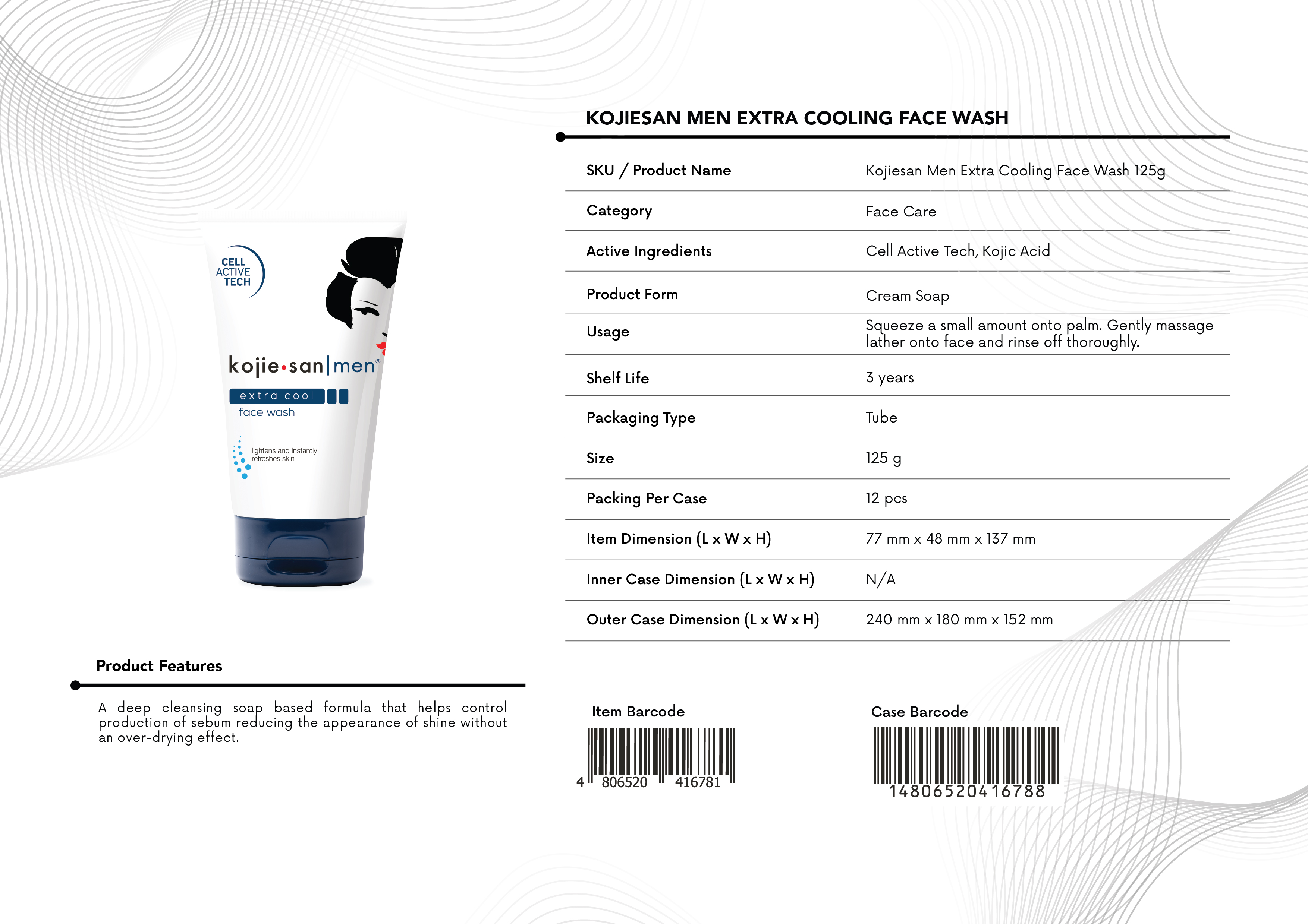 DM EXTRA COOLING FACE WASH 125g